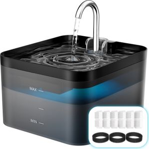 Balimo automatyczna miska do picia, fontanna do picia, fontanna do wody dla psów i kotów 2,2 litra, miska do picia dla zwierząt, w tym 6 filtrów i 3 gąbki, czarna
