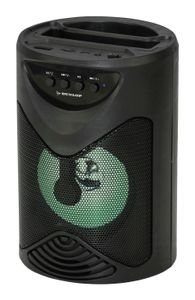 Dunlop TWS Bluetooth Lautsprecher - Kabelloser Lautsprecher - mit LED-Licht - Handy Halterung - FM-Radio - 15 Watt