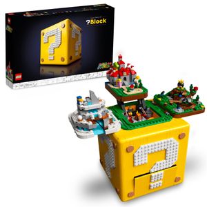 LEGO 71395 Fragezeichen-Block aus Super Mario 64, 3D Set für Erwachsene mit Prinzessin Peach und Yoshi Mikro-Figuren, kreative Geschenk