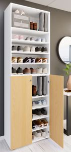 VCM XL Holz Großer Schuhschrank Schuhregal Groß Stiefel Dielenmöbel Lona 10 Fächer