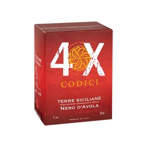 Rotwein Italien Nero d`Avola Codici Bag in Box trocken (4x5L)