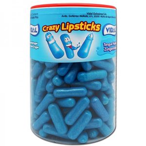Crazy Lipsticks Blau Kaugummi 200 Stück je 7g