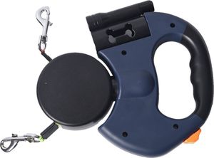 AVOID Doppelte Hundeleine mit 360°-Drehfunktion – 3 Meter pro Leine – Reflektierende einziehbare Leine mit Taschenlampe und Kotbeutelhalter