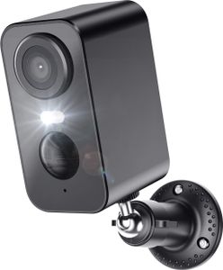2K Überwachungskamera Aussen Wlan Akku, Outdoor Kamera Security Camera Farbnachtsicht mit PIR Bewegungserkennung, Personen Erke