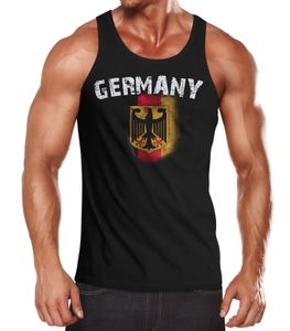 Herren Tanktop Fußball WM 2018 Deutschland Flagge Moonworks® schwarz L