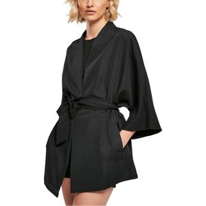 Urban Classics Ladies - Twill Kimono Mantel schwarz - XS/S