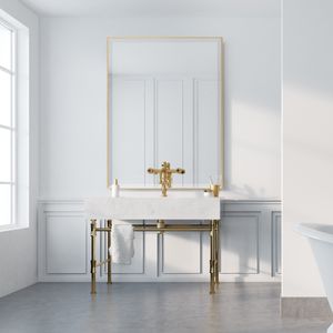 Wandspiegel ’Novoli’ 60 x 90 cm Kunststoffrahmen Gold