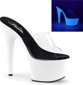 ADORE-701UV Damen Slipper von Pleaser, Transparent EU 40, US 10