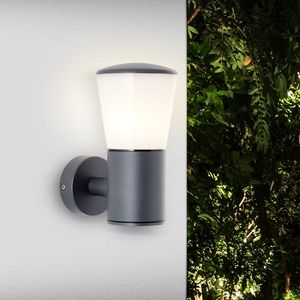 BRILLIANT moderne Außenwandleuchte CLIFFI | Wandlampe mit E27 Fassung max. 28 Watt in anthrazit | Aluminium/Kunststoff