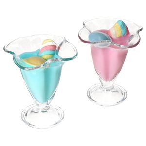 2x CANA Eisbecher mit Fuß 150ml Dessert-Schale Früchte-Glas Cocktail Blüten-Form