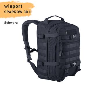 WISPORT RUCKSACK SPARROW 30 II BLACK SAS PLUS Ergonomiczny, MOLLE, 1300 g, 30 L