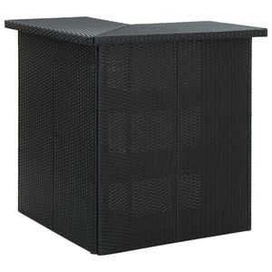 vidaXL 4-tlg. Gartenbar-Set mit Kissen Poly Rattan Schwarz