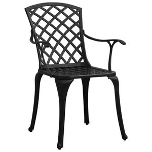 vidaXL 3-tlg. Bistro-Set Aluminiumguss Schwarz