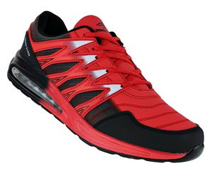 Übergröße Luftpolster Boots Turnschuhe Schuhe Sneaker Sportschuhe Laufschuhe 063, Schuhgröße:48, Farbe:Rot/Schwarz