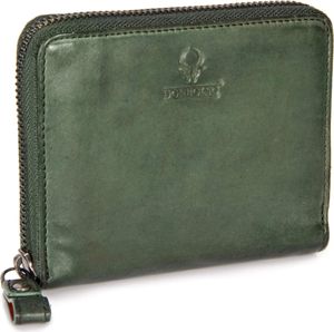 DONBOLSO Montreal Mini Geldbörse - Damen Leder Geldbörse - Sichere Damen Geldbörse mit Reißverschluss - 13 Kreditkartenfächer und RFID Schutz - Kleine Flache Damen Geldbörse - Grün