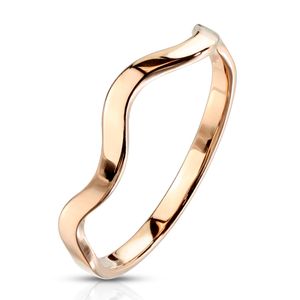 Damen Ring Edelstahl Welle Herren Stapelring Bandring Autiga® rosegold 57 - Ø 18,14 mm