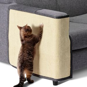 Navaris Kratzmatte & Kratzschutz für die Katze - Natürlicher Sisal Kratzteppich & Kratzmöglichkeit für das Sofa - Katzen Couch Abdeckung