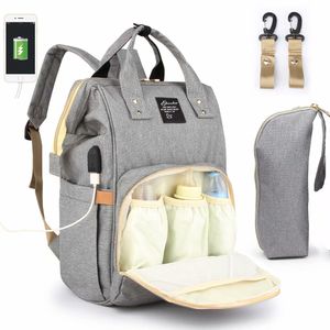 Baby Wickeltasche Wickelrucksack, mit USB-Lade Port Kinderwagen-haken Isolierte Tasche für Unterwegs, Große Kapazität
