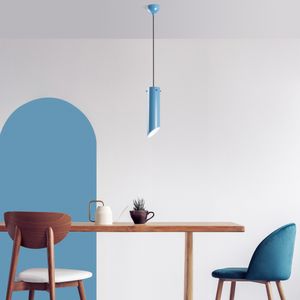 Opviq, Kesikboru - Light Blue, Kronleuchter, METALLKÖRPER, Hellblau, 114 x 10 x 10 cm