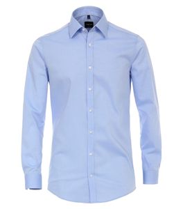 Venti - Body Fit - Herren Hemd unifarben mit extra langem Arm (72 cm) mit Kent-Kragen in verschiedenen Farben (001422), Größe:39, Farbe:Blau (115)