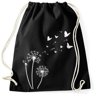 Turnbeutel Pusteblume Schmetterlinge Dandelion Butterflys Autiga® schwarz unisize