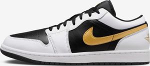 Nike Air Jordan 1 Low "White Black Metallic Gold Swoosh" Czarny/Biały, Rozmiar: 43