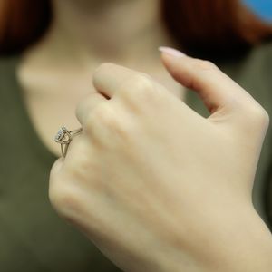 Diamantring Effect wie 1,80 Carat Solitär 14 Karat Weißgold
