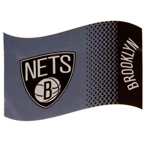 Brooklyn Nets - Vlajka s barevným přechodem TA1440 (jedna velikost) (šedá)