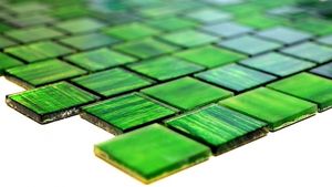 Mosaikfliese Glasmosaik Crystal Milchglas grün klar matt gefrostet MOS68-CF43