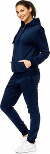 Damen Jogginganzug einfarbig 100% Baumwolle 586 Navy S