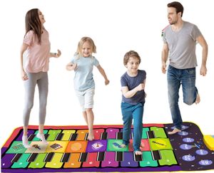 Musikalische Tanzmatte für Kinder und Erwachsene | Buntes Musikspielzeug | Musikinstrumente | mit Melodien und Klängen | tanzen | für Kinder ab 3 Jahren 144x70cm