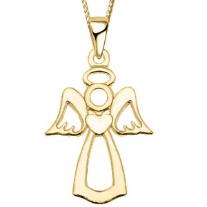 Damen Mädchen Engel Halskette mit Anhänger echt 925 Sterling Silber Gold A128+40cm+Org