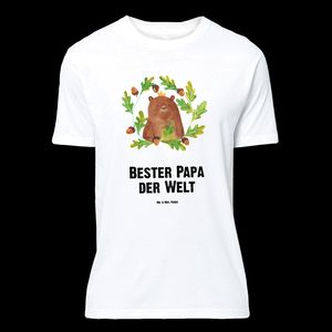 Mr. & Mrs. Panda Größe XL T-Shirt Bär König - Weiß - Geschenk, bester Papa, Papa, Herrn, Party, Schlafshirt, Teddy, Junggesellenabschied, weltbester Papa, Papa Bär