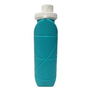 ["600ml Faltbare Wasserflasche Auslaufsicheres Silikon Tragbare Wasserflaschen Für Reisen Camping Wandern Draussen, Cyan"],