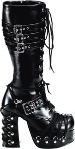 CHARADE-206 Damen Boots von DemoniaCult, Schwarz EU 41, US 11