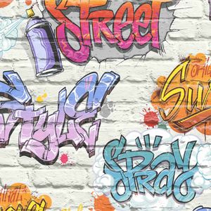 DUTCH WALLCOVERINGS Tapete Graffiti Mehrfarbig L179-05