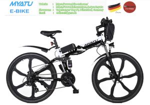 E-Bike Elektrofahrrad Faltbar E-Klapprad 26 Zoll, bis zu 60km, 250W Motor, 36V 10.4AH Lithium-Akku, Shimano 21 Gänge - Myatu 4142