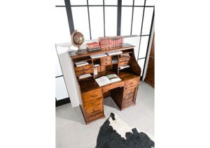 MASSIVMOEBEL24 Sekretär Akazie 128x58x138 honig  lackiert OXFORD #0516