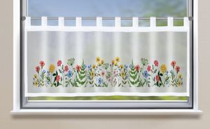 Scheibengardine »Bodrum« HxB 45x140 cm Blumen Bunt Bistrogardine Sichtschutz Dekoration Transparent Voile Küchenfenster Modern, 2022410