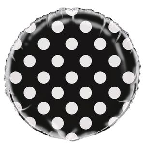 Unique Party - Tečkovaný vzor - Fóliový balónek, helium SG34362 (jedna velikost) (černá/bílá)