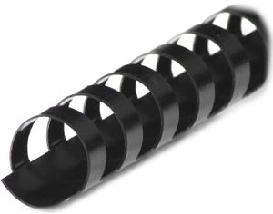 Plastikbinderücken 21 Ringe 10mm schwarz (100 Stück) : schwarz