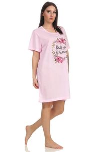 Damen Nachthemd Sleepshirt Nachtwäsche; Rosa XL