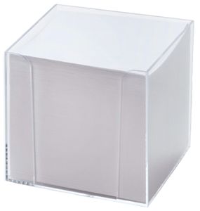 folia Zettelbox Kunststoff glasklar Füllung: weiß/farbig