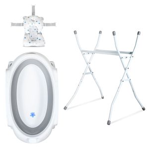 Yakimz Baby Badewanne Set mit Gestell und Badewannensitz - für Neugeborene und Babys