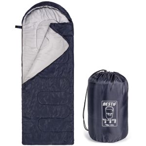 Schlafsack für Camping Outdoor Deckenschlafsack Sommer Wasserdicht Ultraleicht Kleines Packmaß Tragetasche 210x75cm Dunkelblau