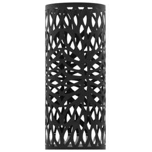 vidaXL Stojan na dáždniky Leaf Motif Steel Black