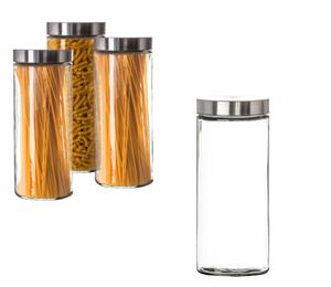 Vorratsglas Schraubglas Lebensmittelglas Edelstahldeckel mit Schraubverschluss : 1 Stück : 2,2 L