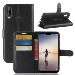Hülle für Huawei P20 Lite Handyhülle Flip Cover Schutzhülle Wallet Case Schwarz