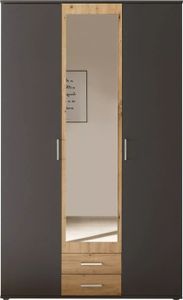 Pol Power Hanau Kleiderschrank + Spiegel Holzwerkstoff Melamin 3 Türen 120x196x54 cm