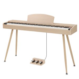FCH E-Piano 88 Tasten Gewichtet Klavier,Elektro Klavier Digital E-Piano mit Ständer, Dreifach-pedal, USB-MIDI und Kopfhörer, Netzadapter